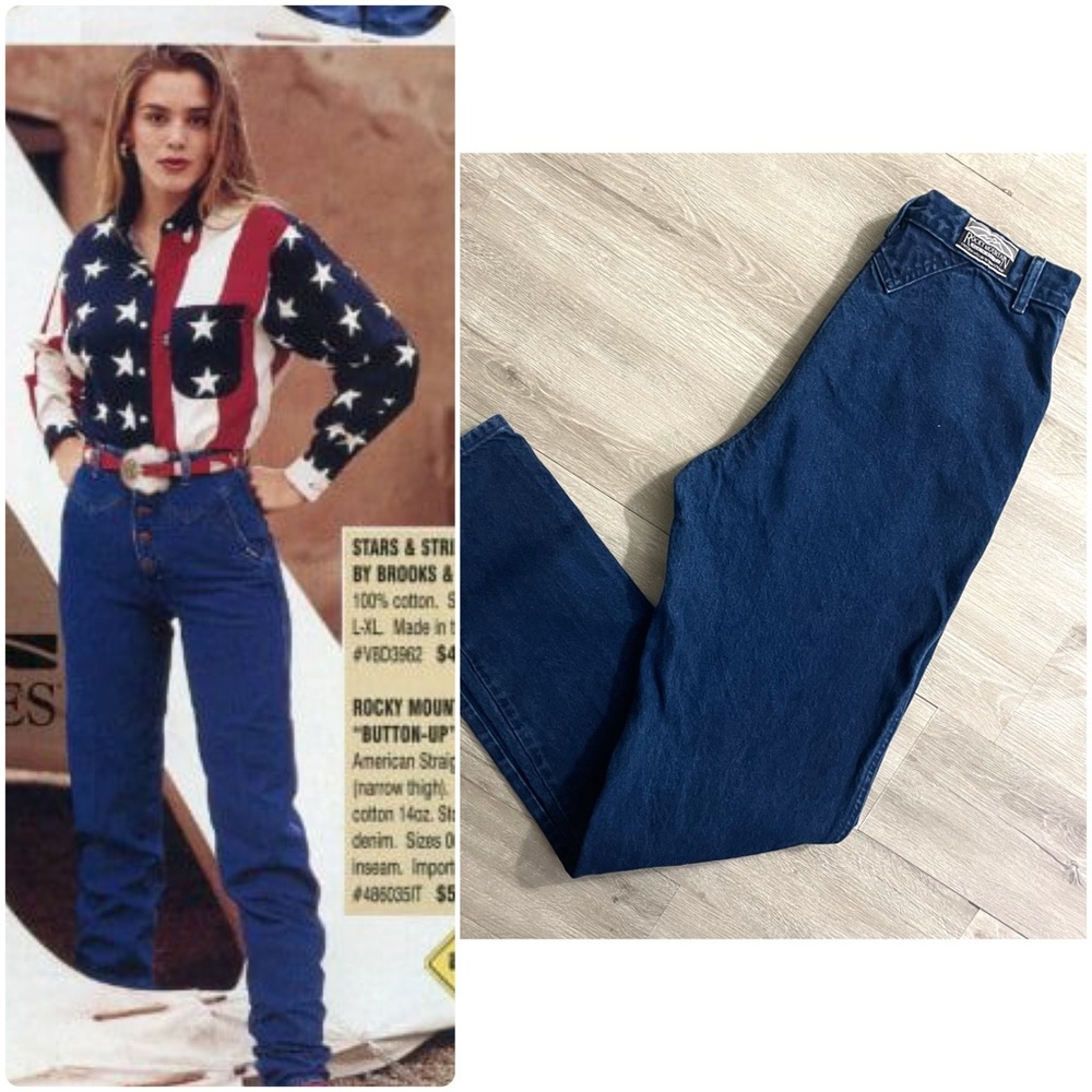 Vintage Rocky Mountain Jeans Rockies Bareback Button Fly Mom Fit Jeans